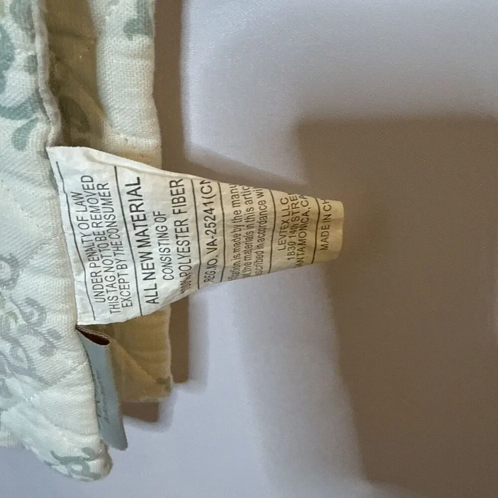 Nina Campbell Home 2 European Pillow Shams Aqua Gray Sage Quilted Luxury Bed‎